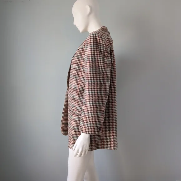 Vintage Pendleton Archival Rainbow Brown Tan Plaid Oversized Wool Blazer M L